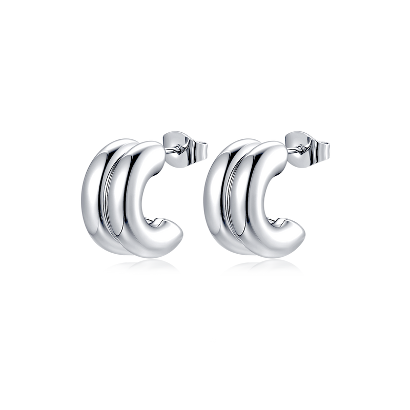 Boucles d'oreilles Demi-anneau Arashi - LaMaisonDesBijoux