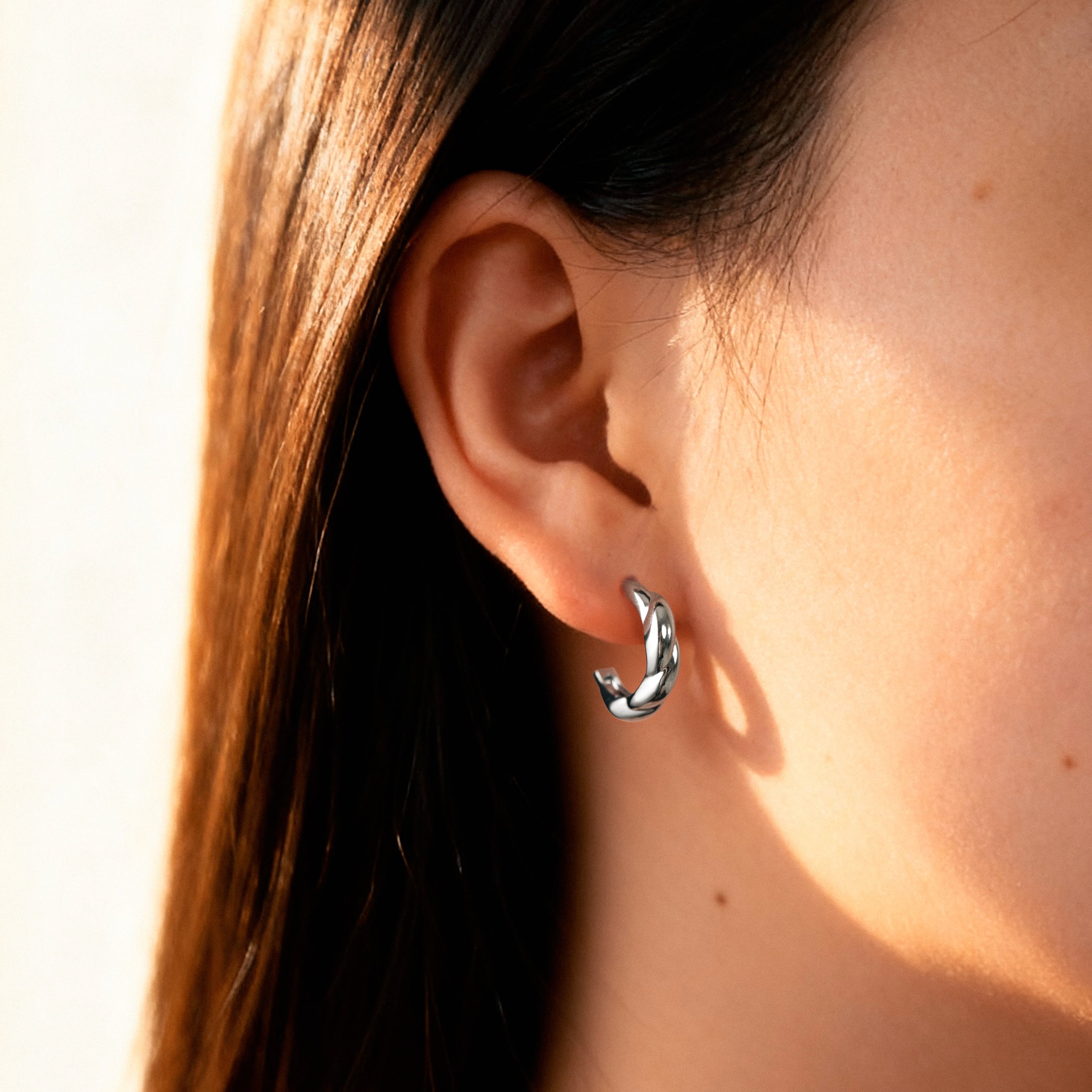 Boucles d'oreilles Demi-anneau Relief