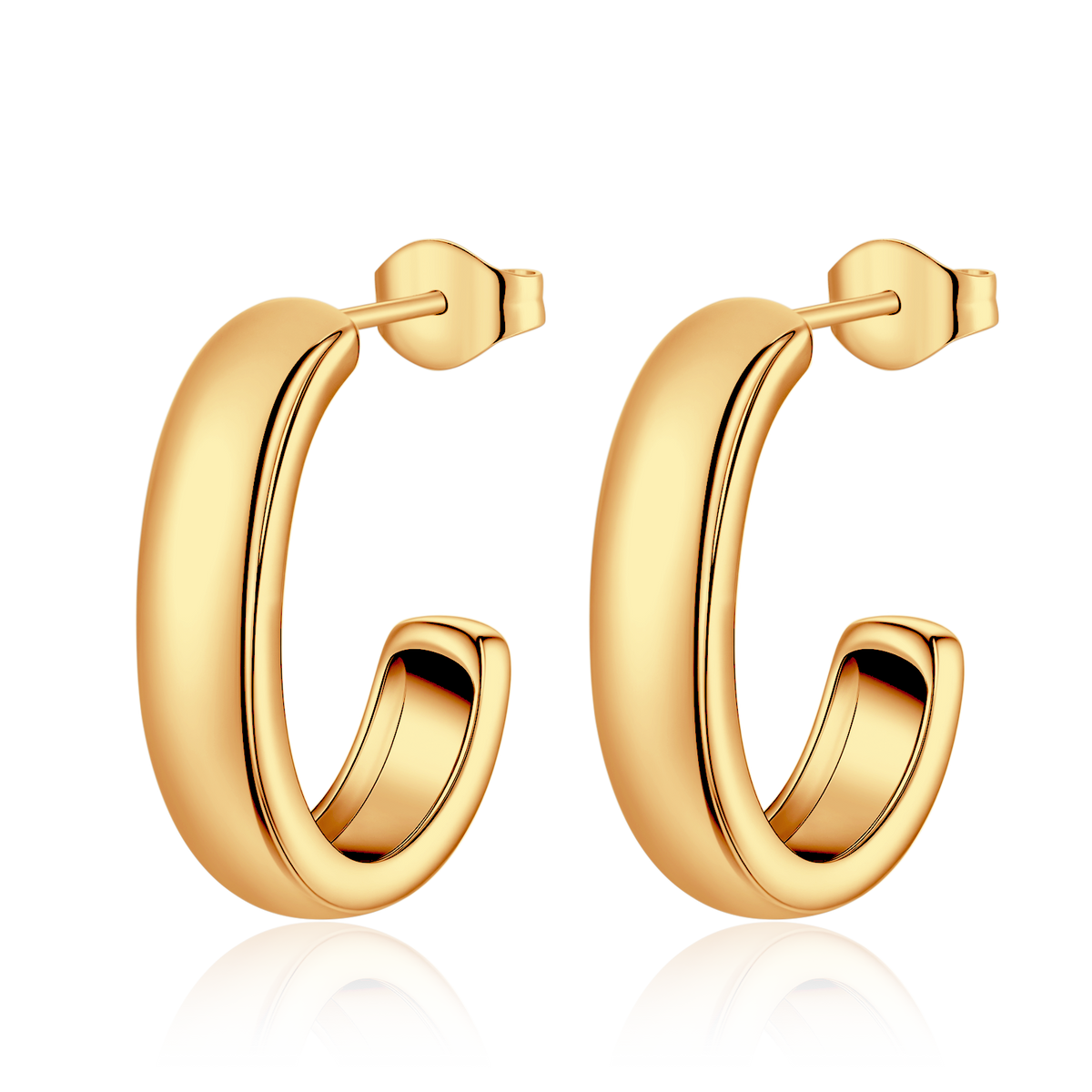 Boucles d'oreilles Demi-anneau J - LaMaisonDesBijoux