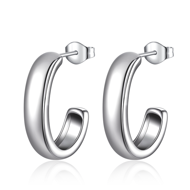 Boucles d'oreilles Demi-anneau J - LaMaisonDesBijoux