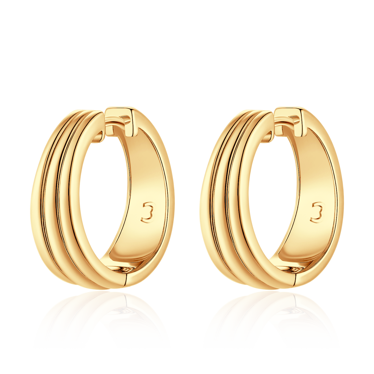 Boucles d'oreilles Anneaux Rainurés - LaMaisonDesBijoux