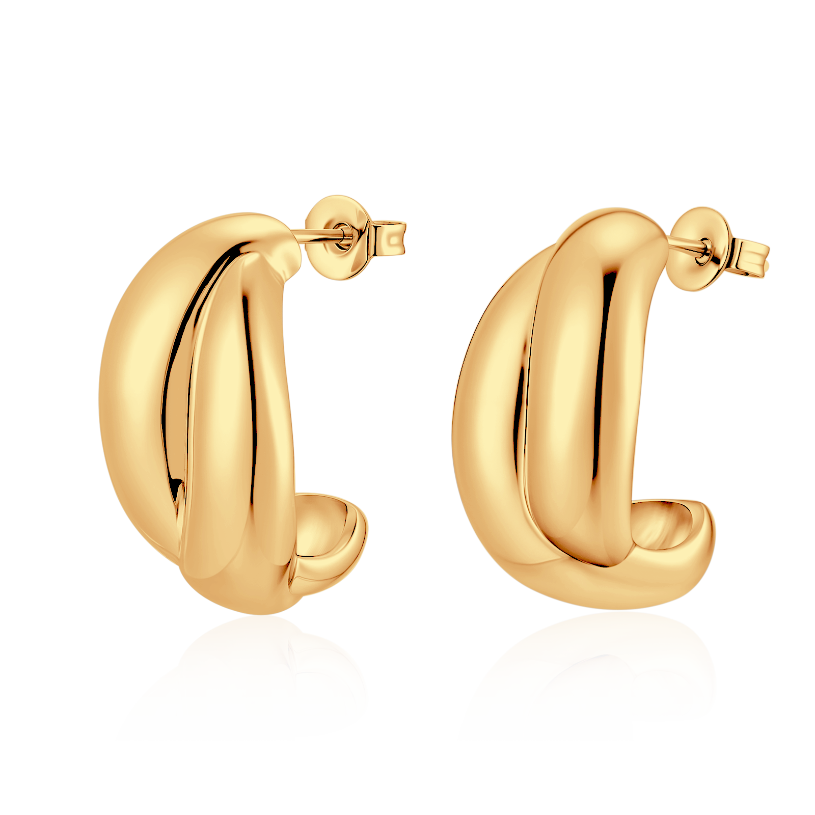Boucles d'oreilles Demi-anneau Organique