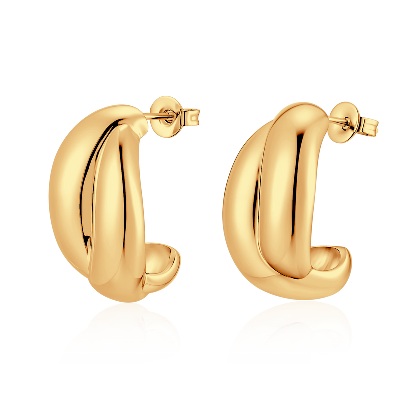 Boucles d'oreilles Demi-anneau Organique - LaMaisonDesBijoux