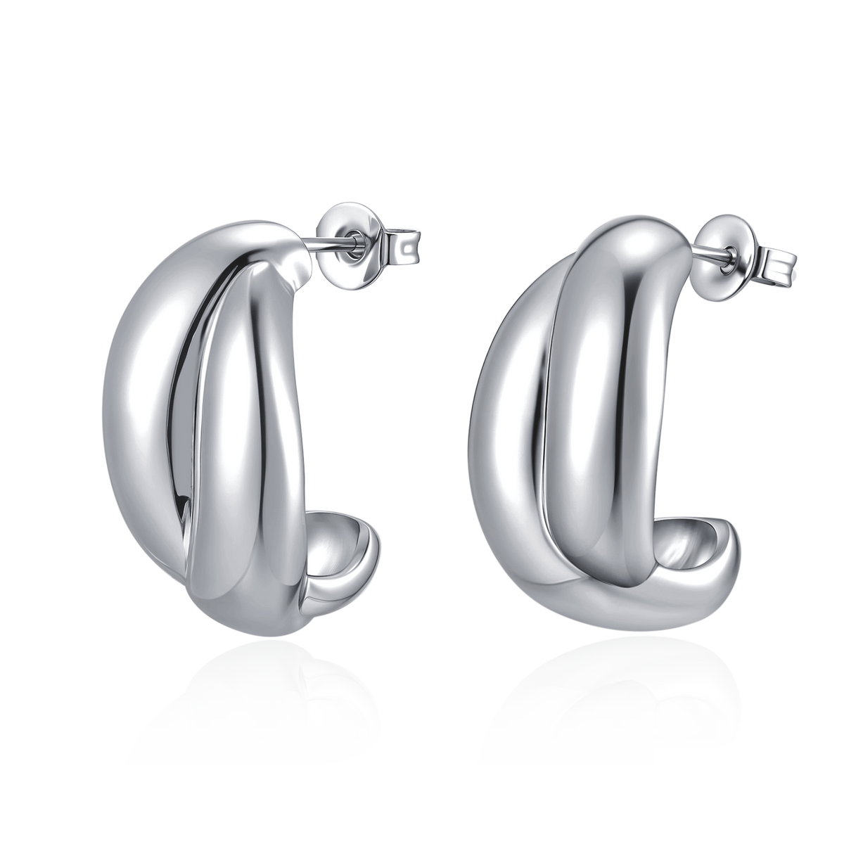 Boucles d'oreilles Demi-anneau Organique - LaMaisonDesBijoux