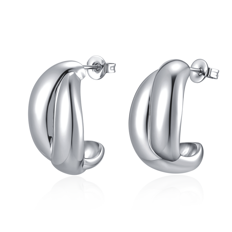 Boucles d'oreilles Demi-anneau Organique - LaMaisonDesBijoux