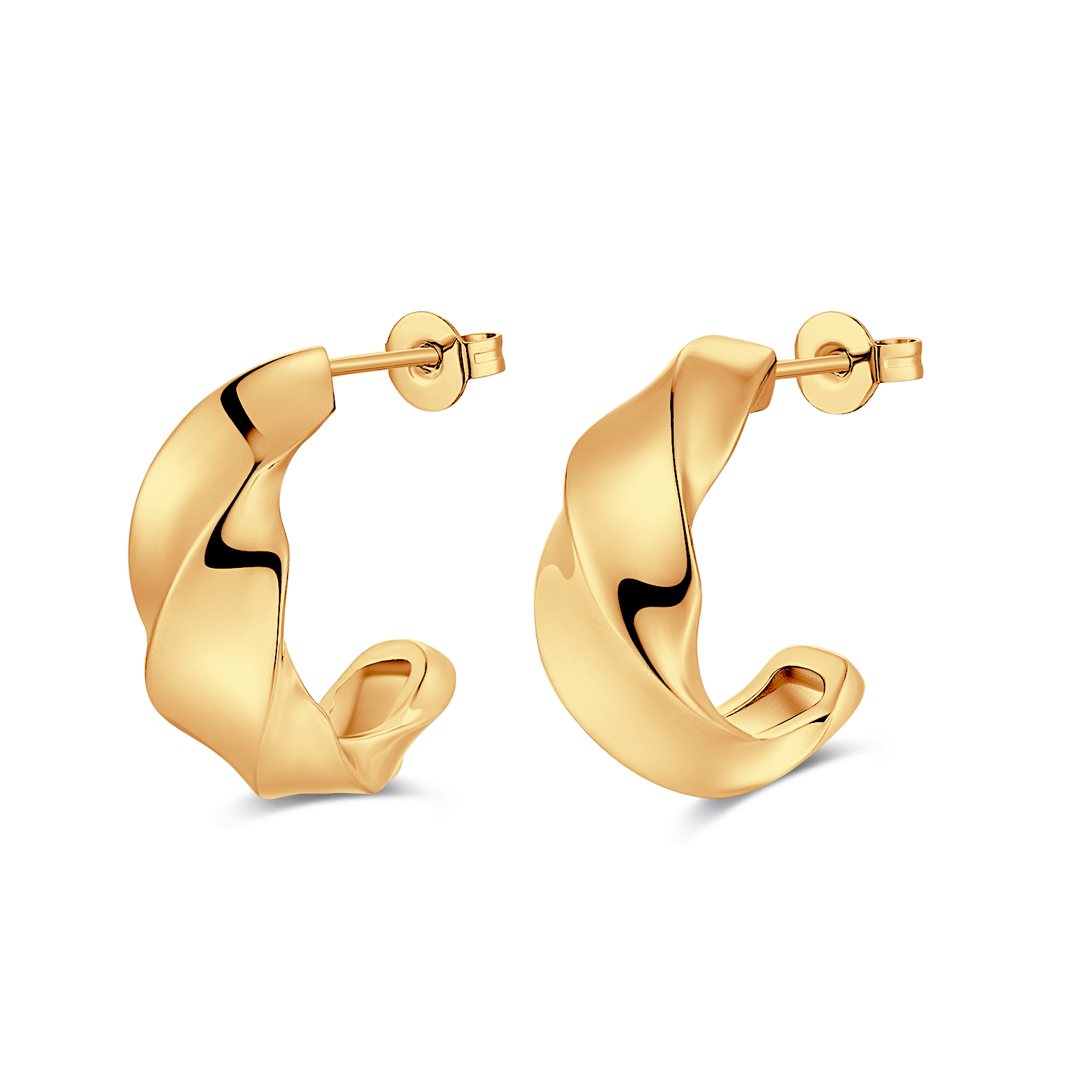 Boucles d'oreilles Demi-anneau Ondulation