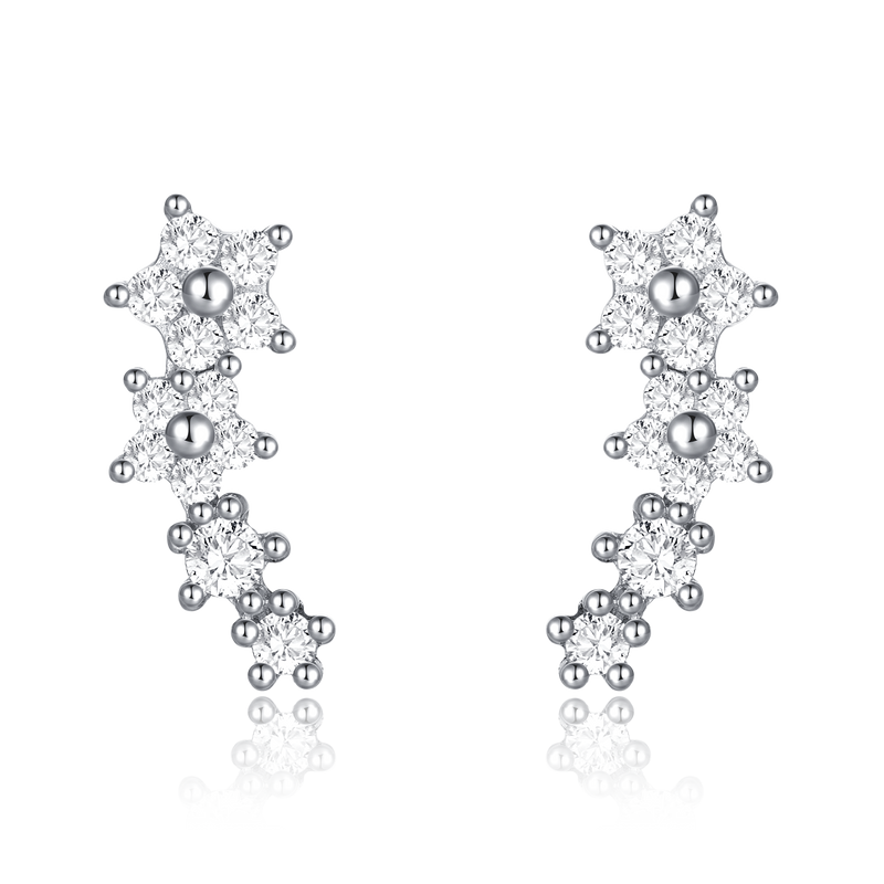 Boucles d'oreilles Fleurs Blanches
