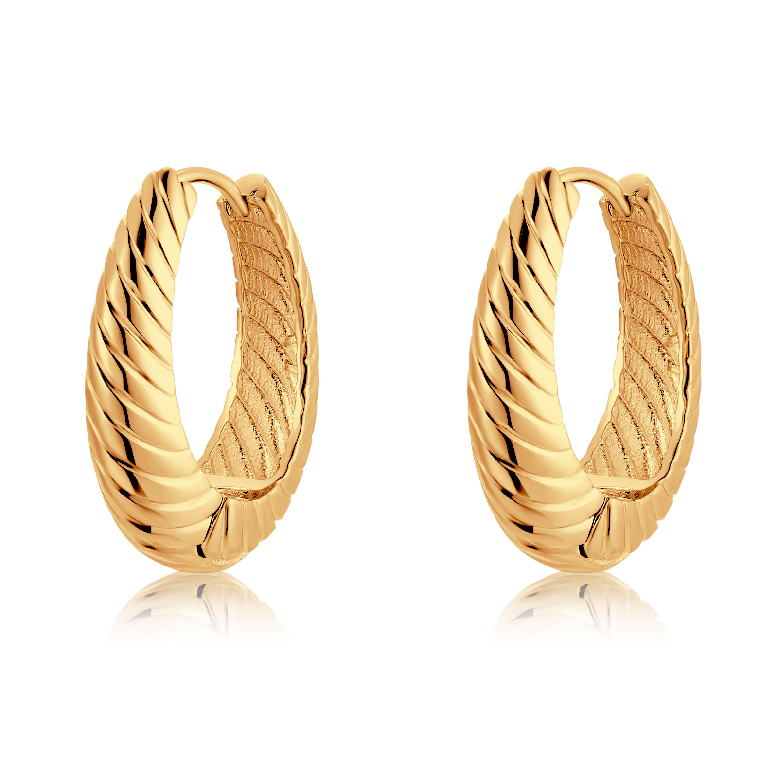 Boucles d'oreilles Anneaux Cannelé