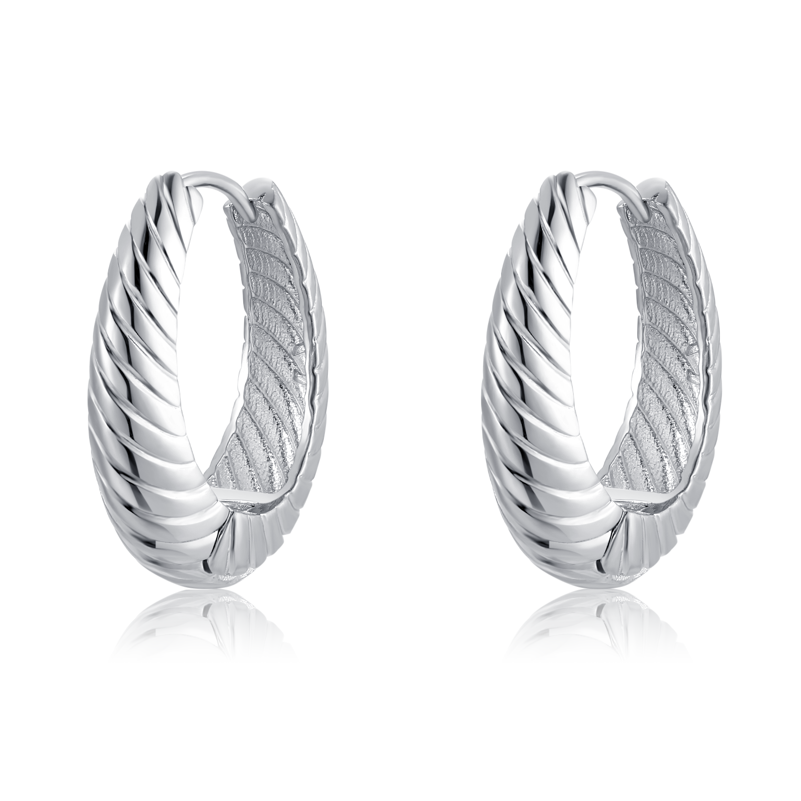 Boucles d'oreilles Anneaux Cannelé