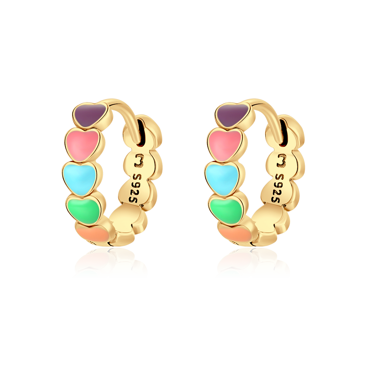 Boucles d'oreilles Cœurs Colorés - LaMaisonDesBijoux