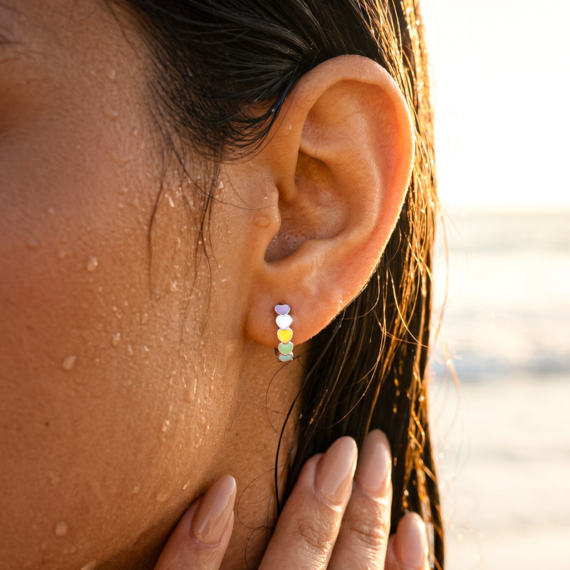 Boucles d'oreilles Cœurs Colorés