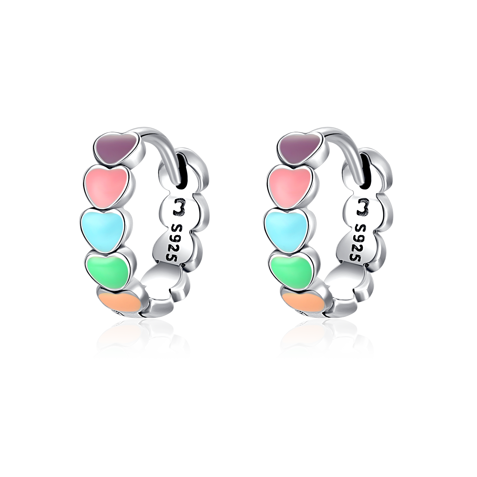 Boucles d'oreilles Cœurs Colorés
