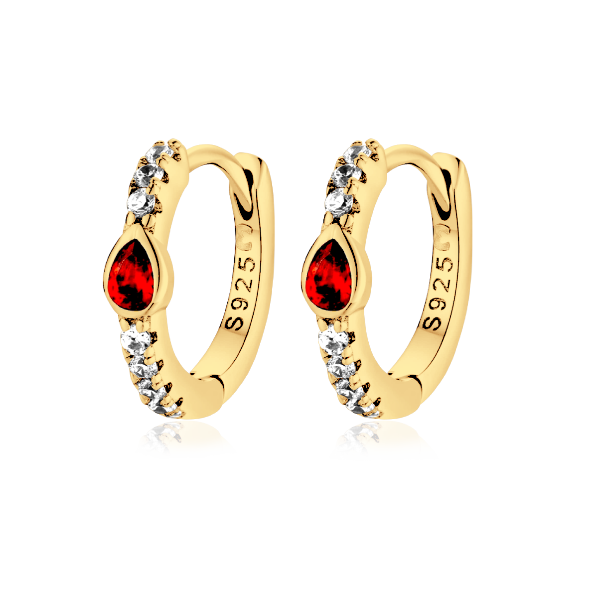 Boucles d'oreilles Rouge Rubis - LaMaisonDesBijoux