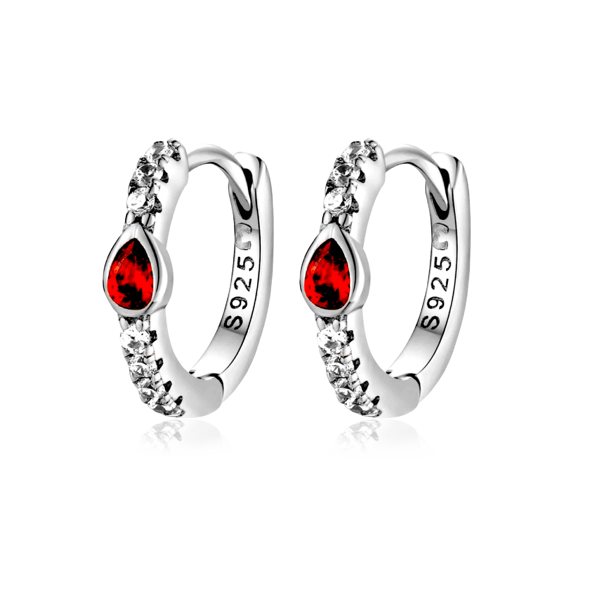 Boucles d'oreilles Rouge Rubis - LaMaisonDesBijoux