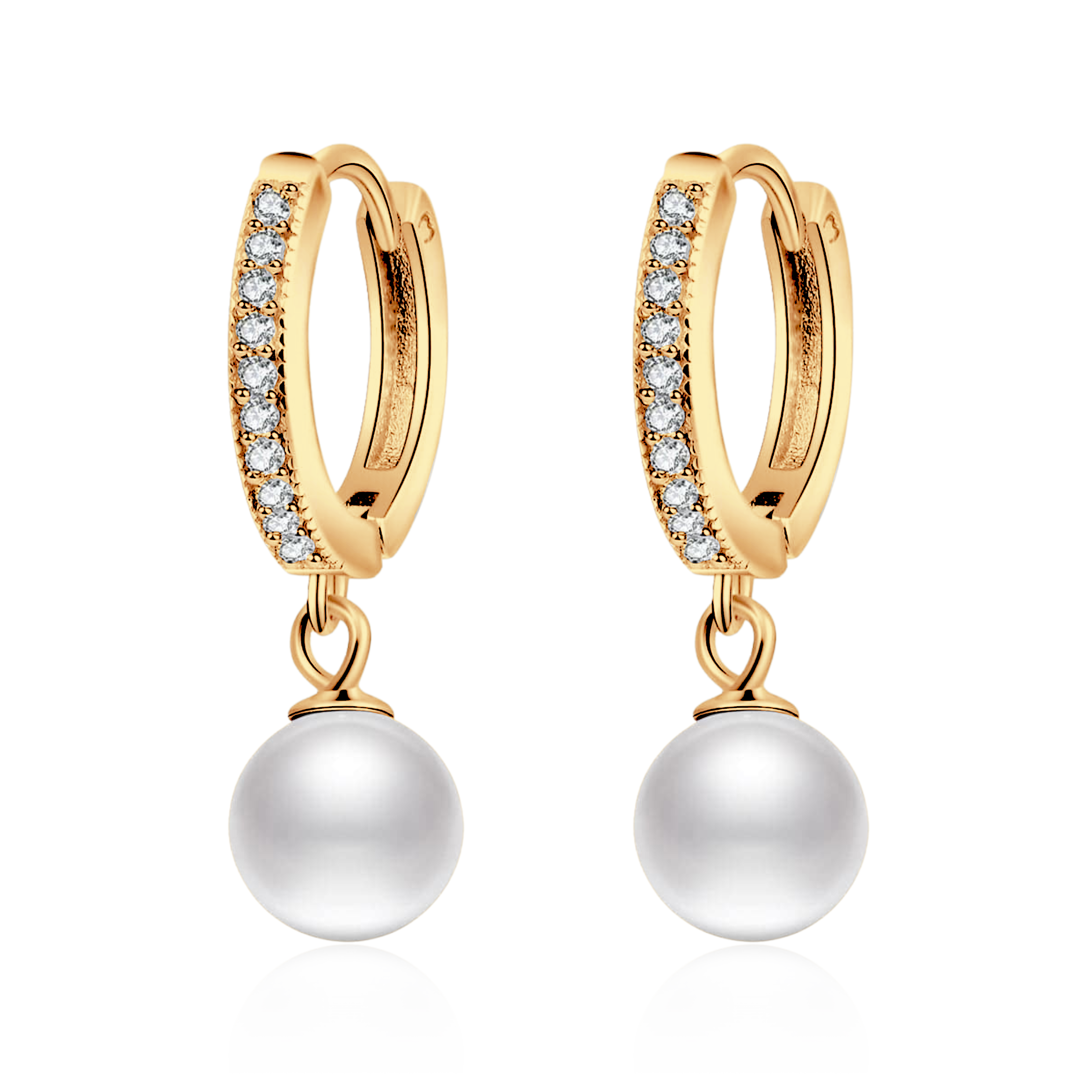 Boucles d'oreilles Perles et Brillants