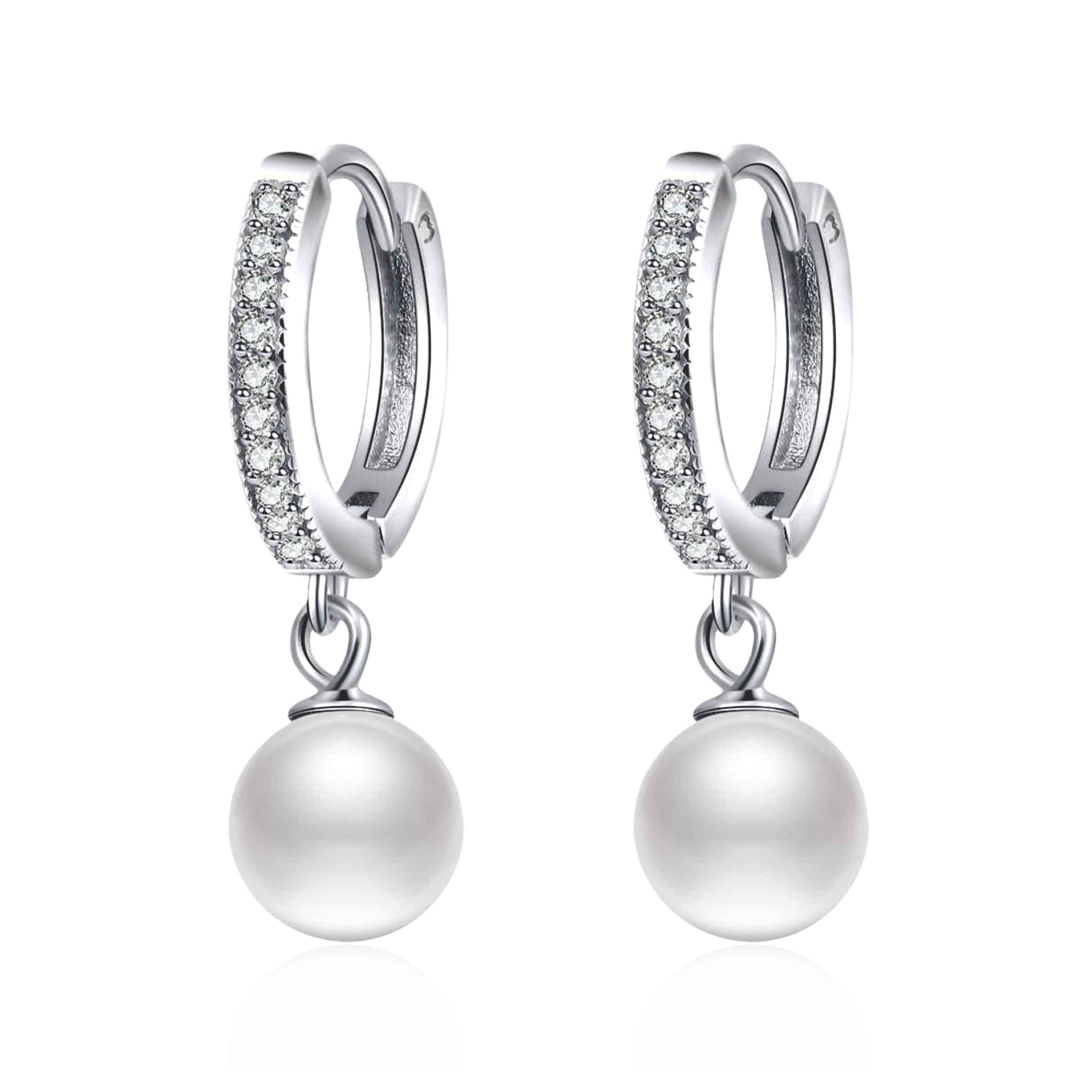Boucles d'oreilles Perles et Brillants