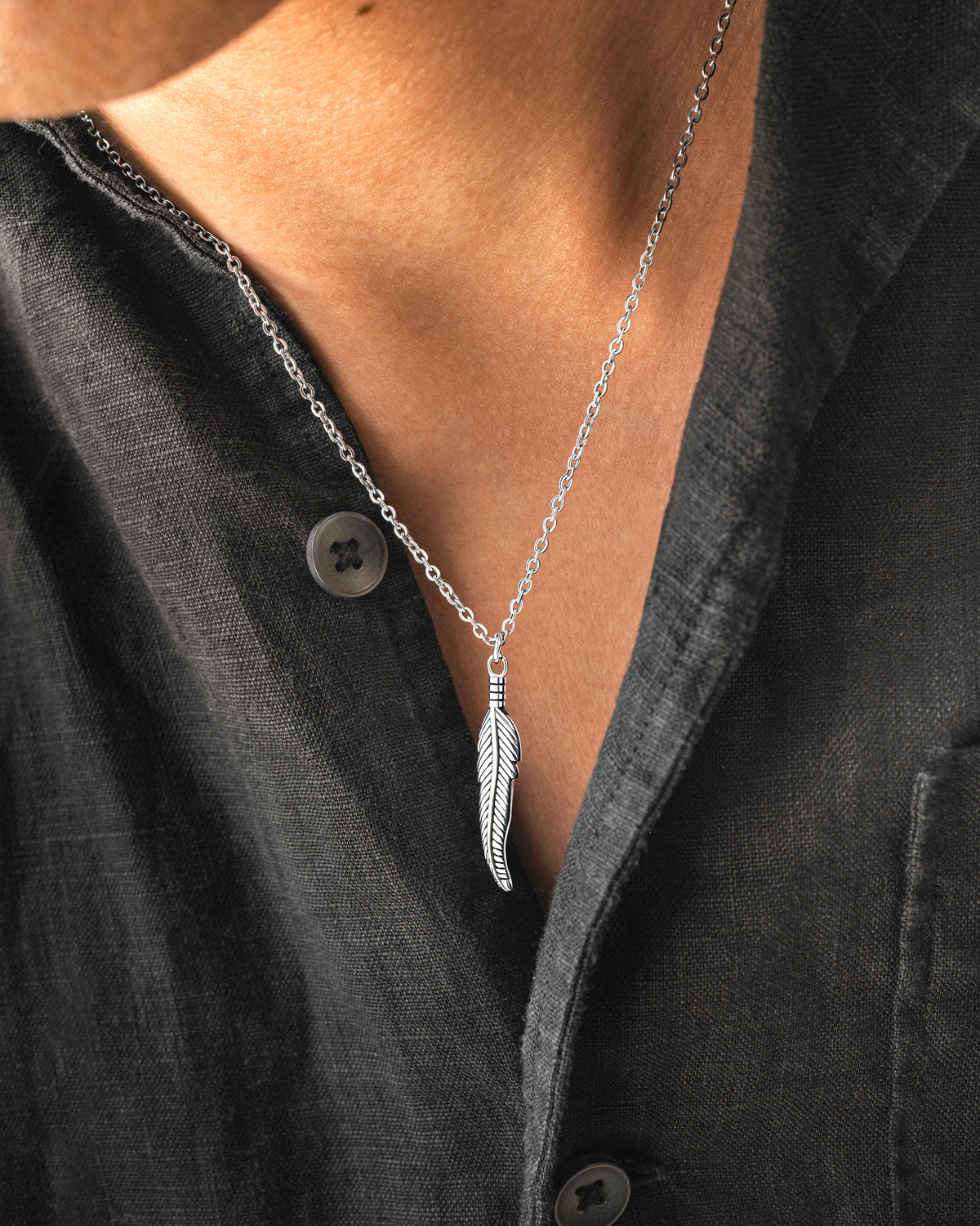 Collier Homme BRAVE Plume - LaMaisonDesBijoux