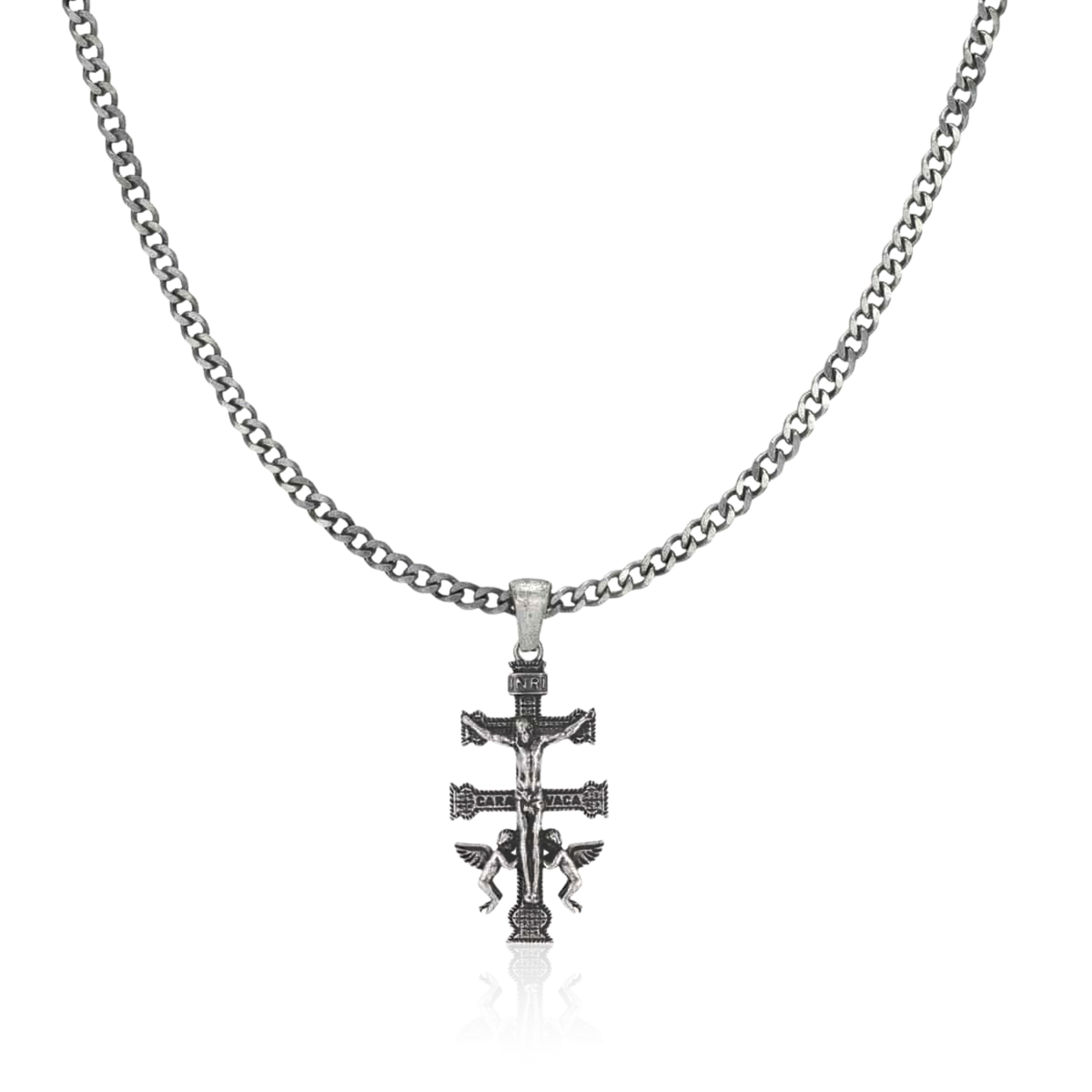 Collier Homme BRAVE Croix de Caravaca - LaMaisonDesBijoux