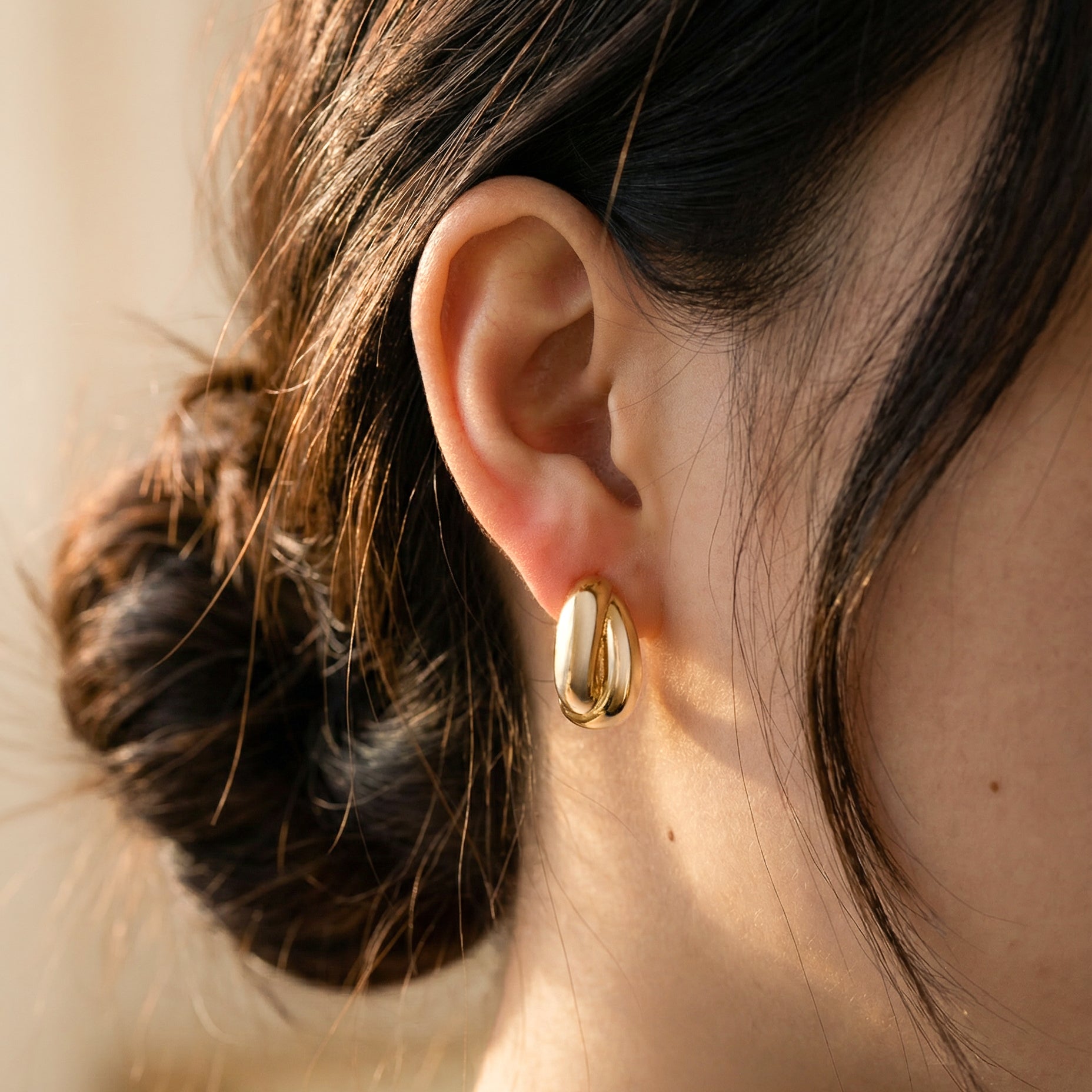 Boucles d'oreilles Demi-anneau Organique