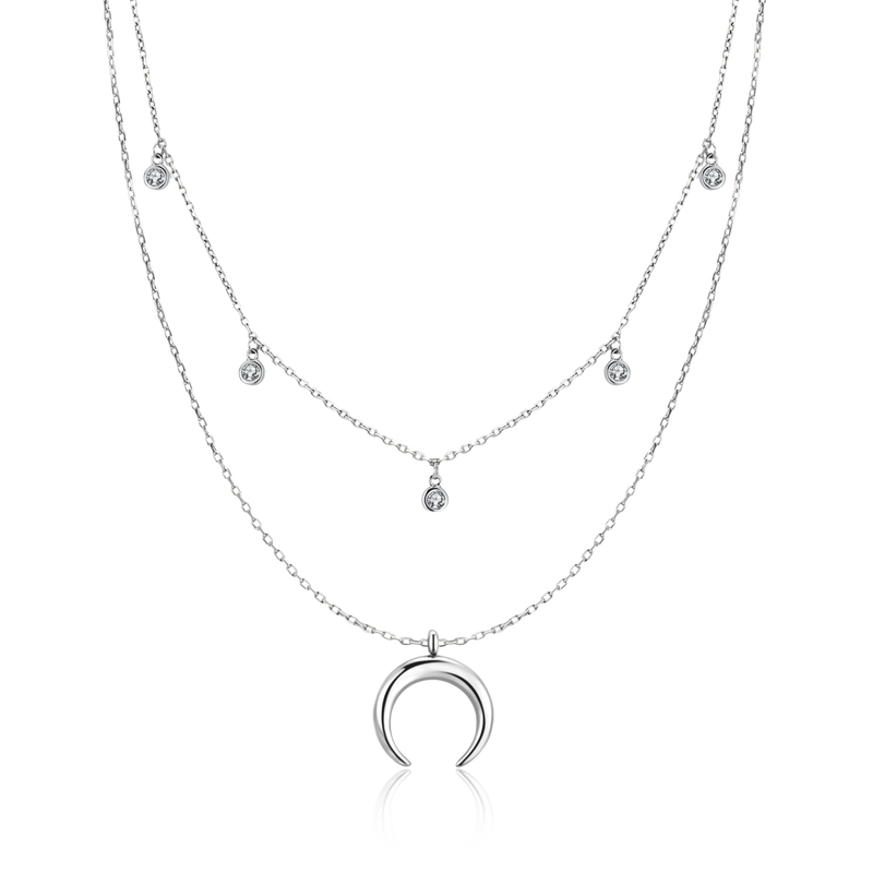 Collier Demi-Lune Zircone - LaMaisonDesBijoux
