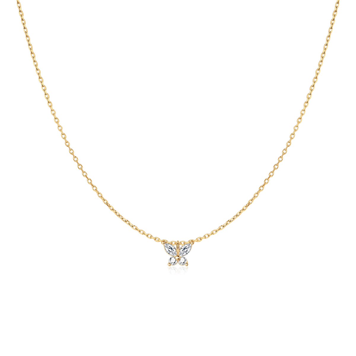 Collier Papillon Blanc - LaMaisonDesBijoux