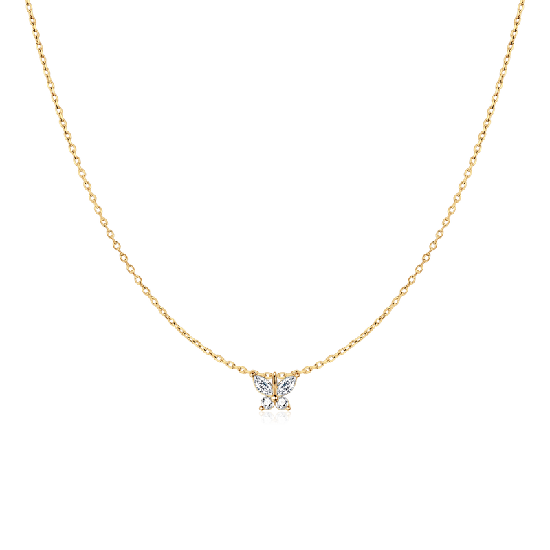 Collier Papillon Blanc - LaMaisonDesBijoux