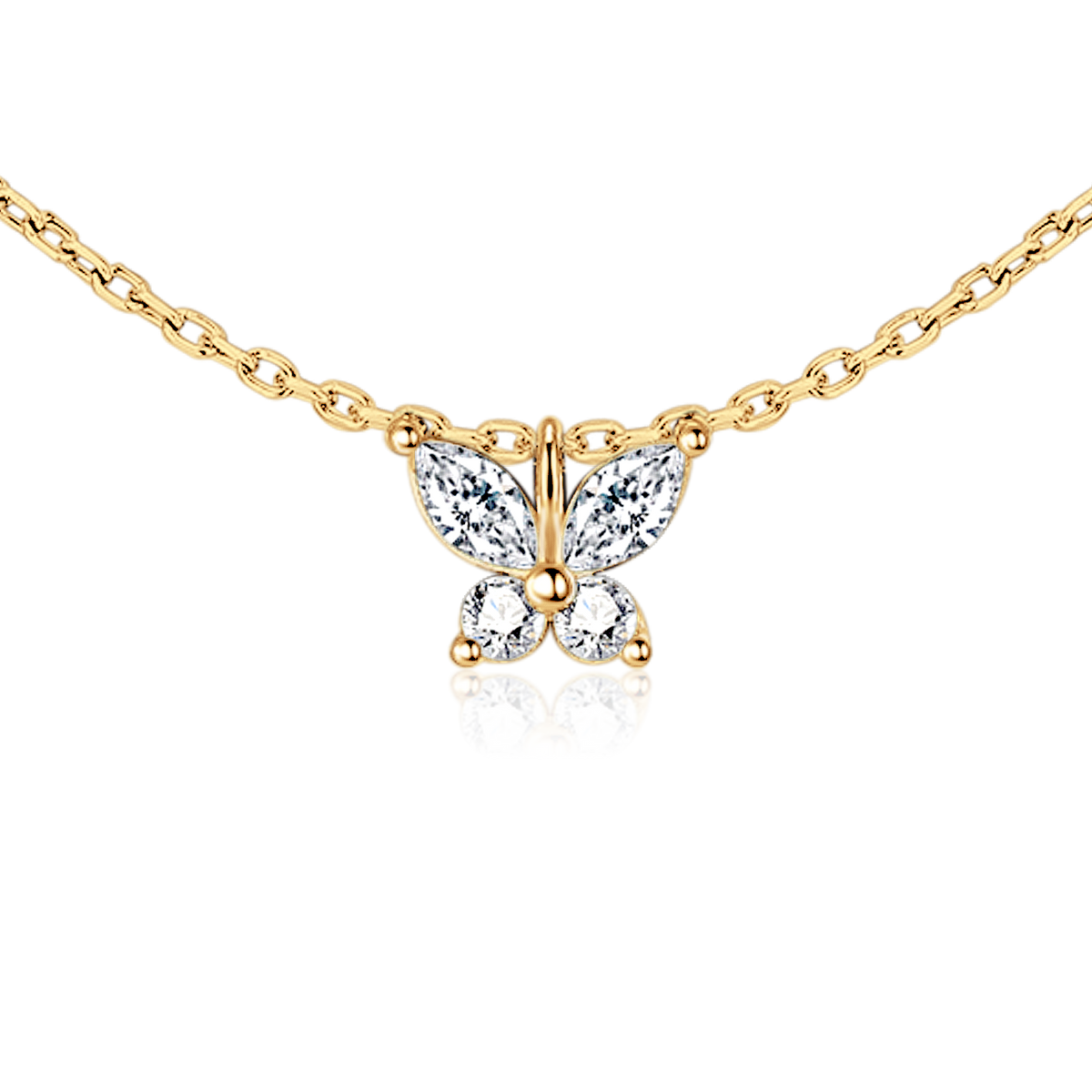 Collier Papillon Blanc - LaMaisonDesBijoux