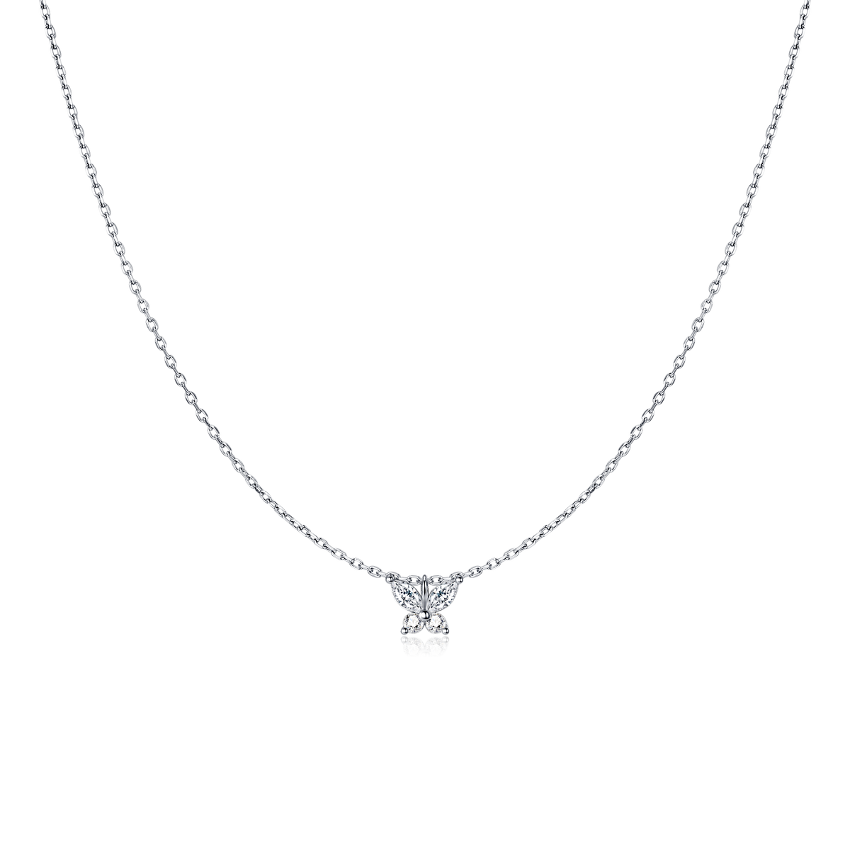 Collier Papillon Blanc - LaMaisonDesBijoux