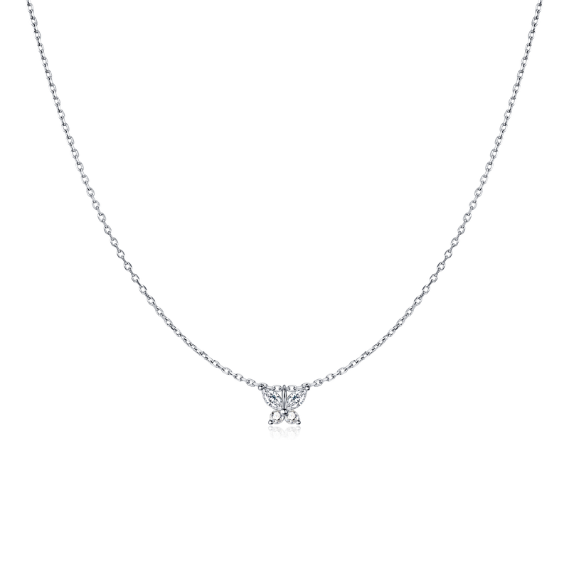Collier Papillon Blanc - LaMaisonDesBijoux