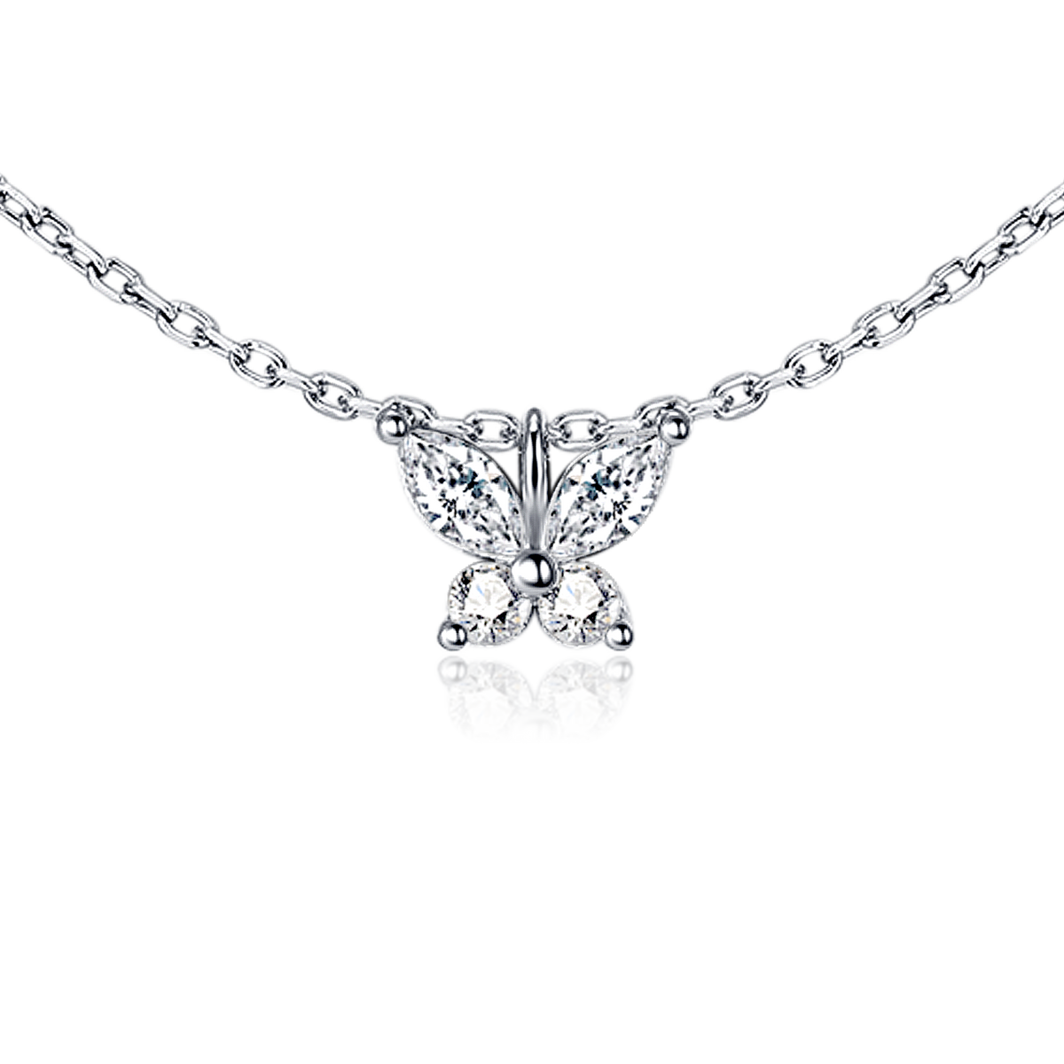 Collier Papillon Blanc - LaMaisonDesBijoux