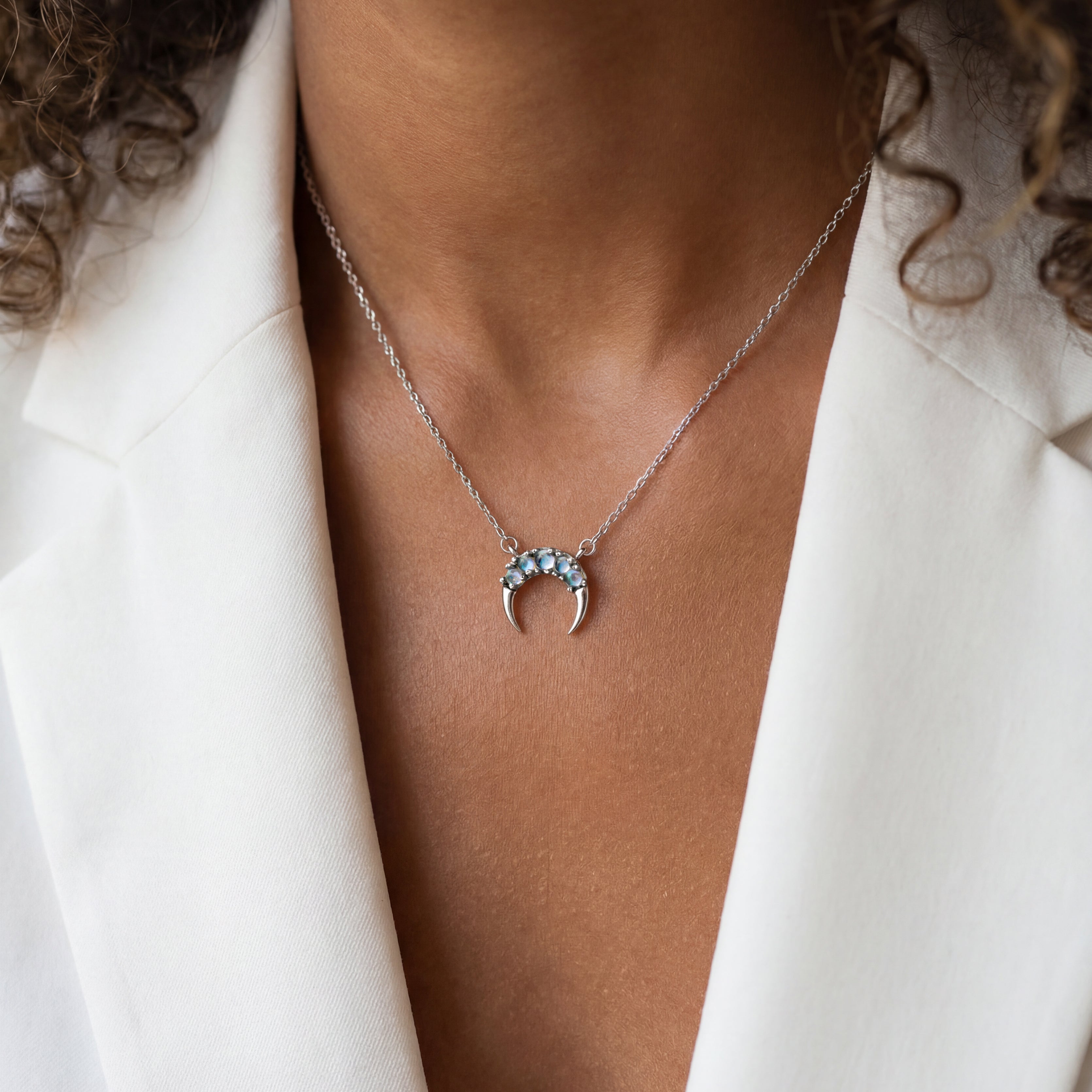 Collier Croissant en Cristal