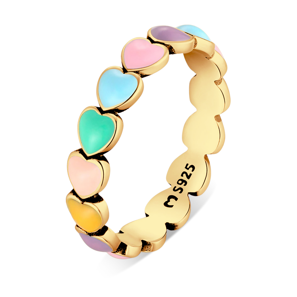 Bague Cœurs Colorés - LaMaisonDesBijoux