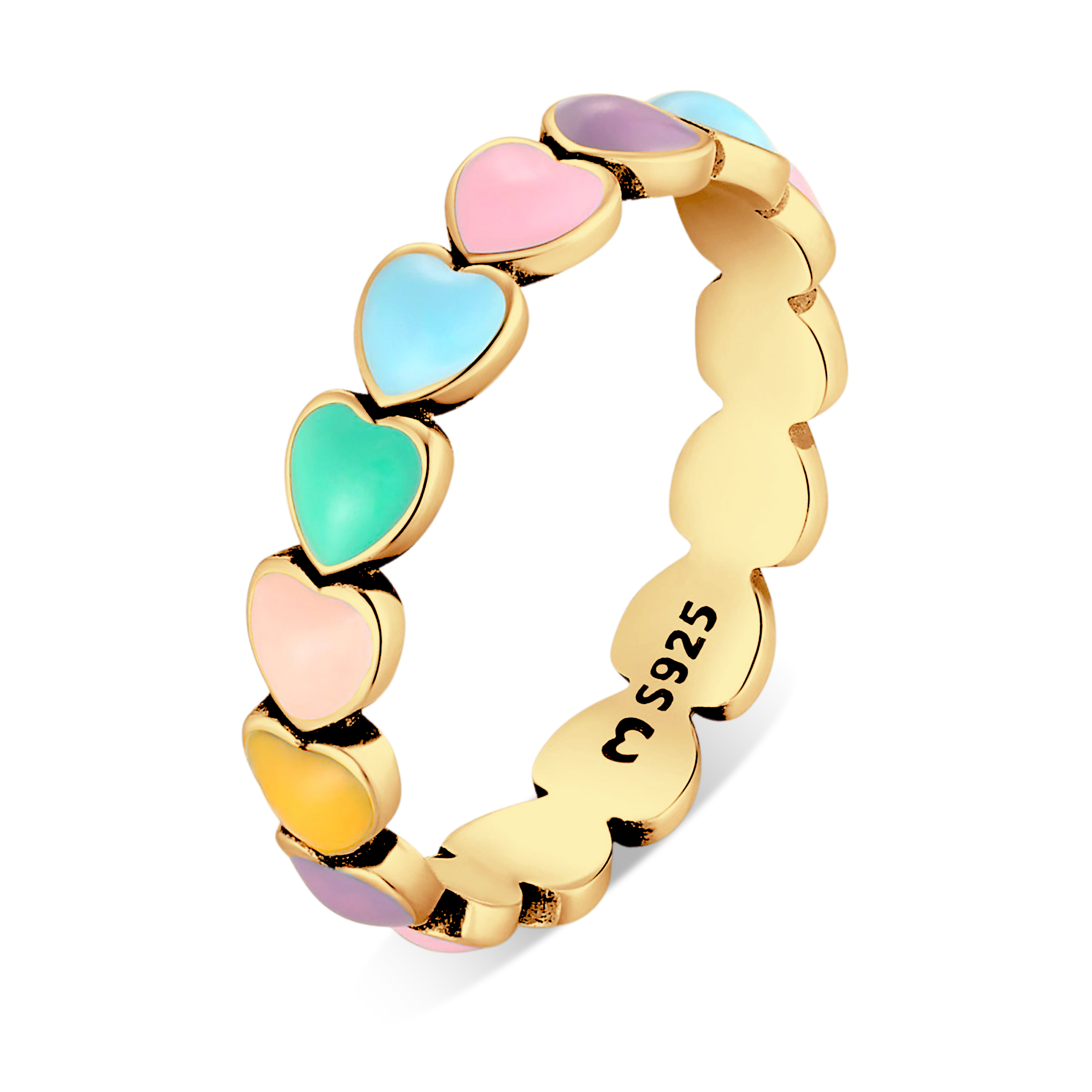 Bague Cœurs Colorés - LaMaisonDesBijoux