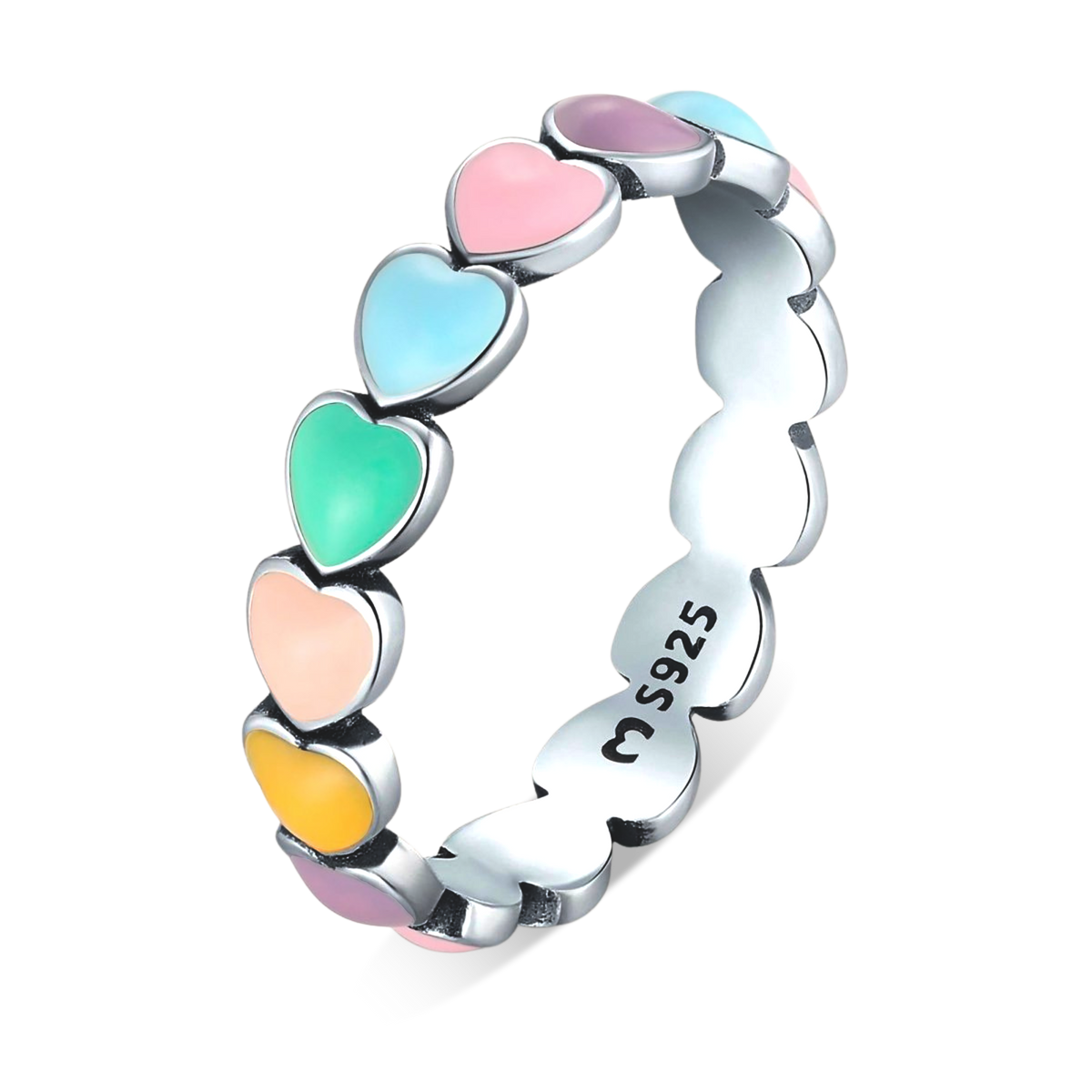 Bague Cœurs Colorés - LaMaisonDesBijoux