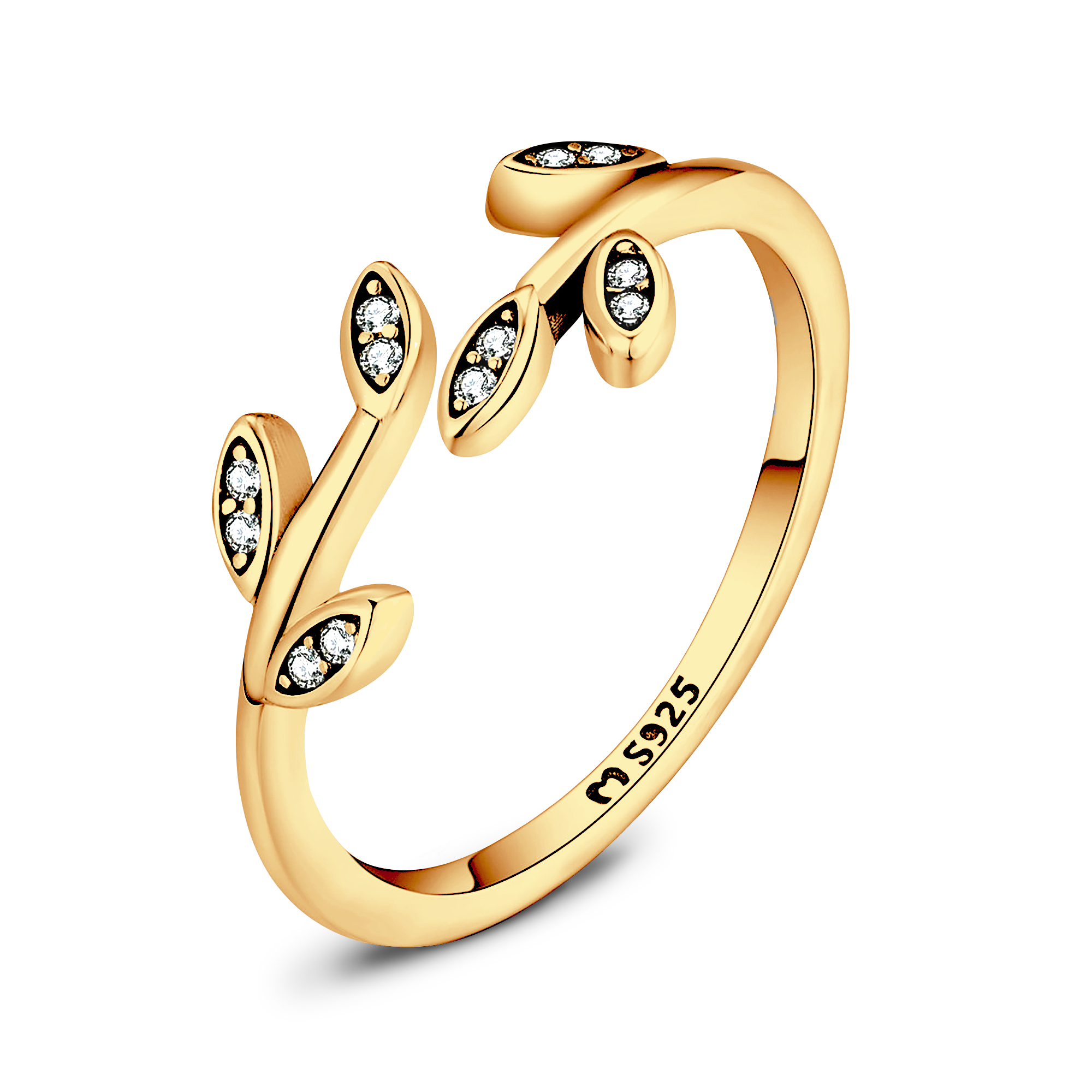 Bague Feuilles Brillantes - LaMaisonDesBijoux