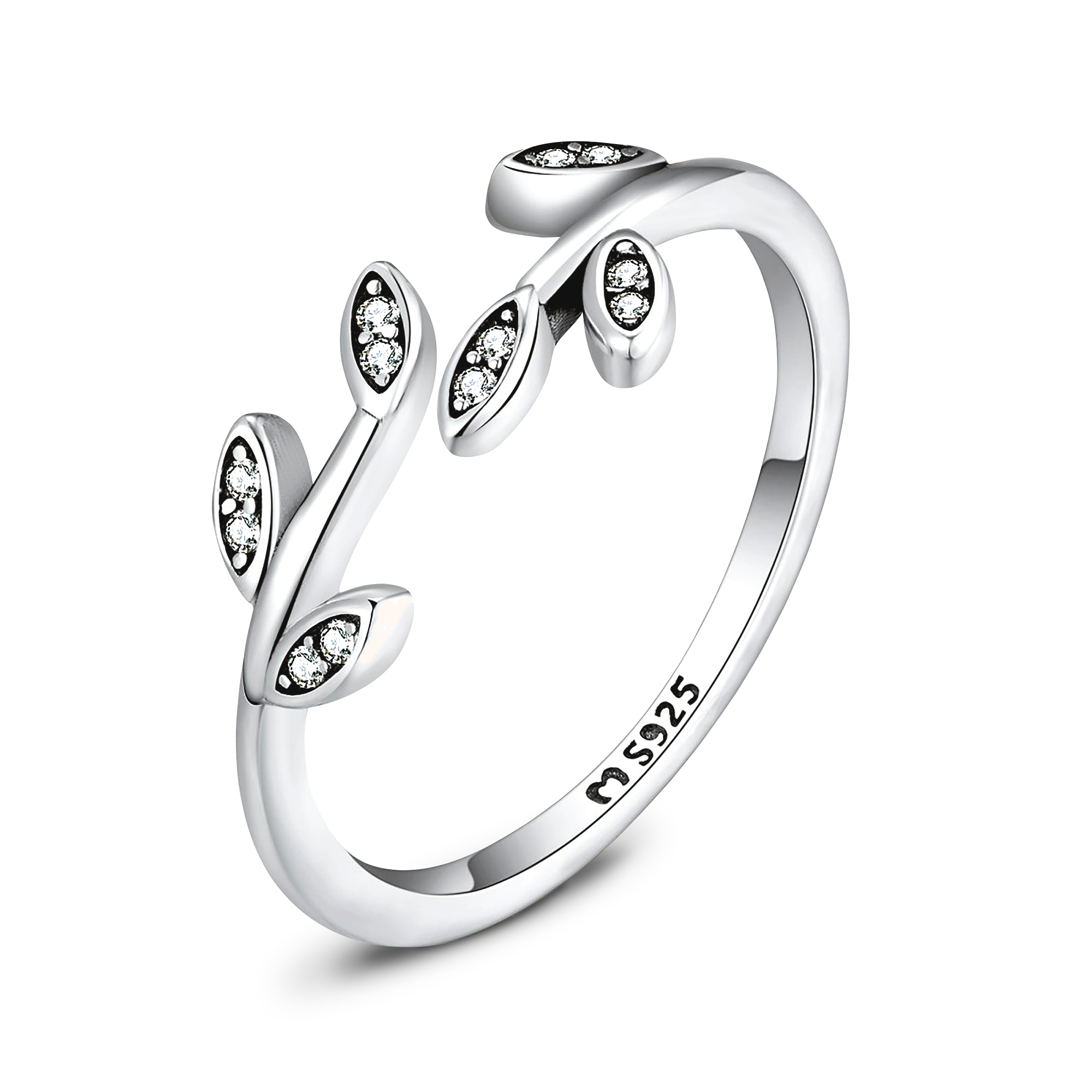 Bague Feuilles Brillantes - LaMaisonDesBijoux