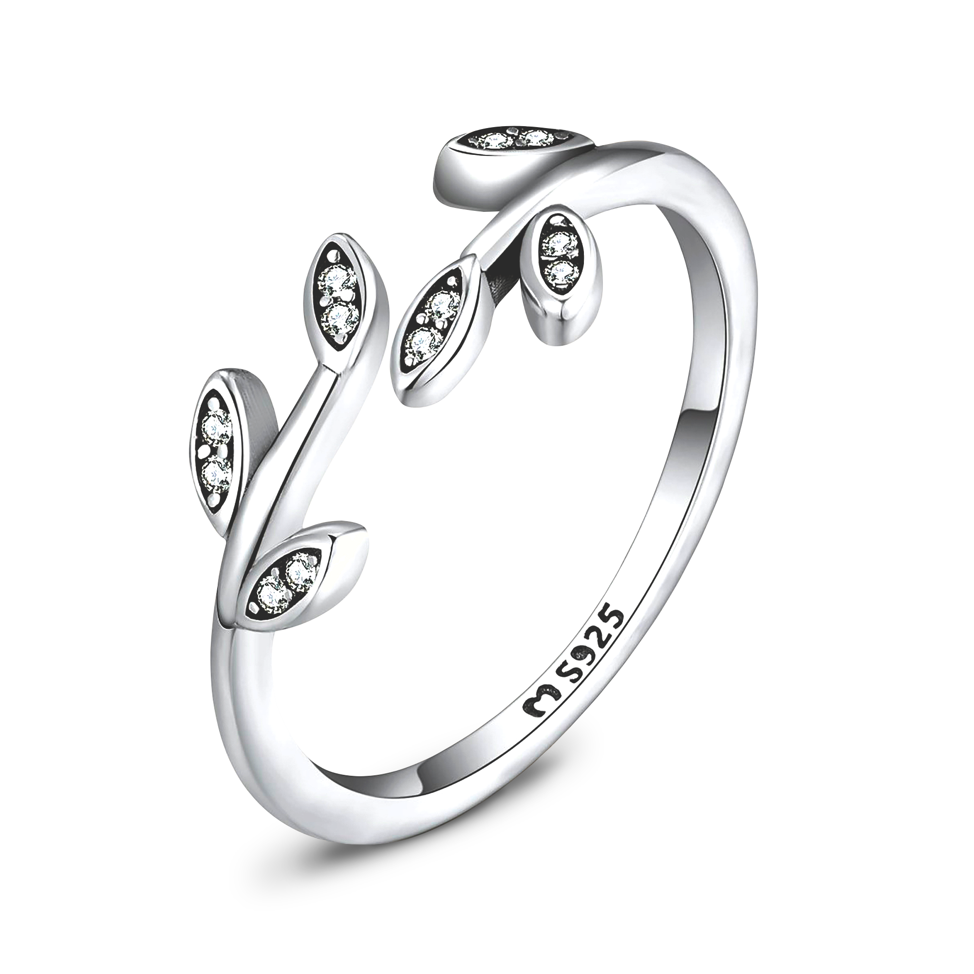 Bague Feuilles Brillantes - LaMaisonDesBijoux