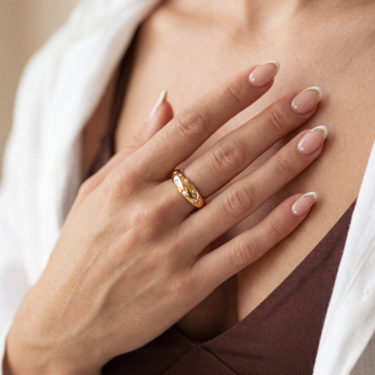 Bague Étoiles Réfléchissantes