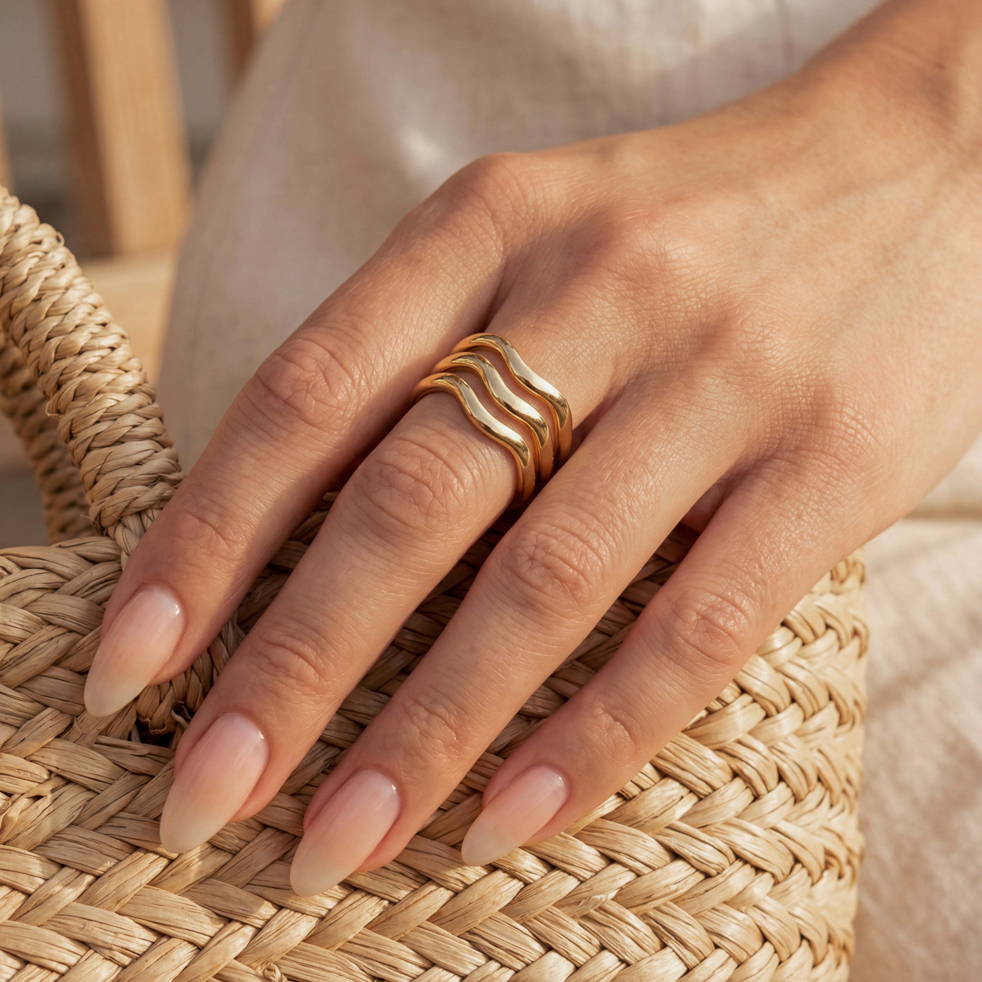 Bague Bandes Ondulées