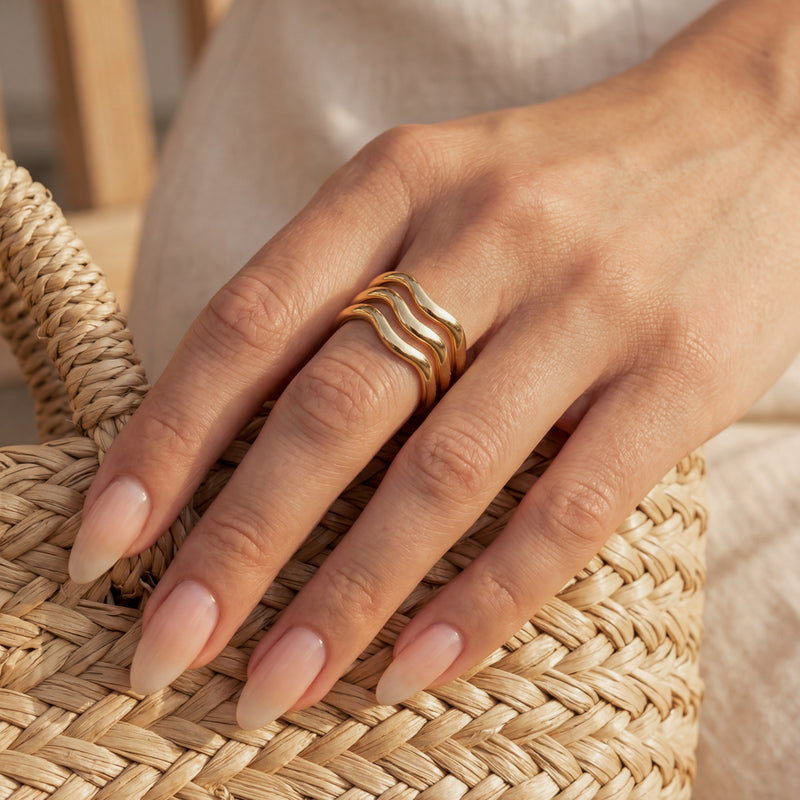 Bague Bandes Ondulées
