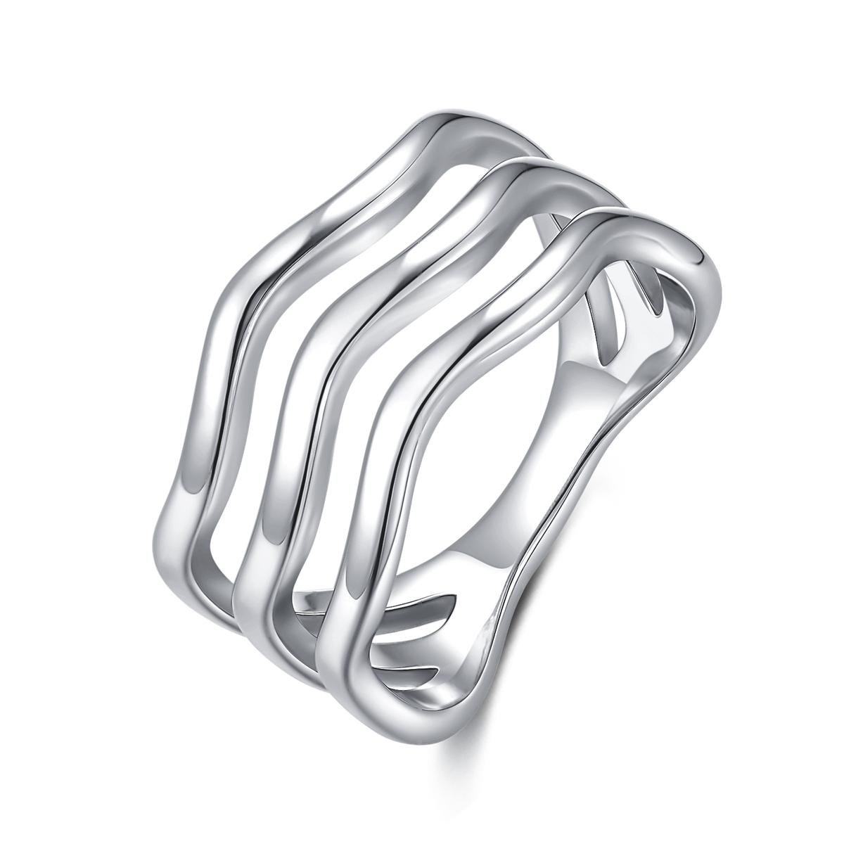 Bague Bandes Ondulées