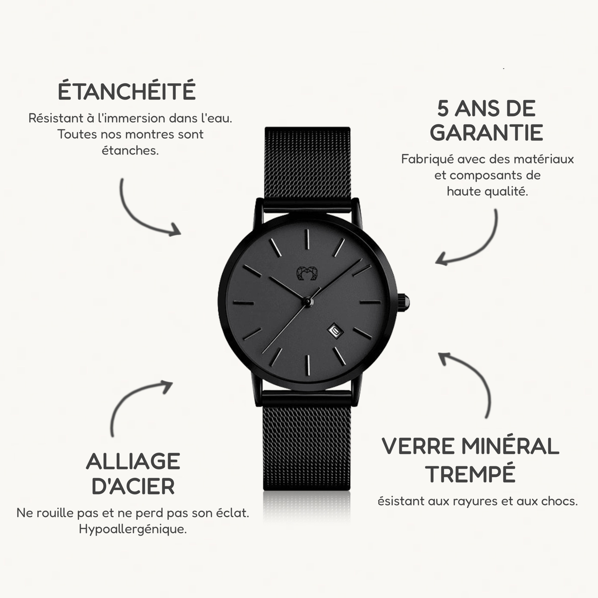 Marseille Uhr ~ Anthrazit