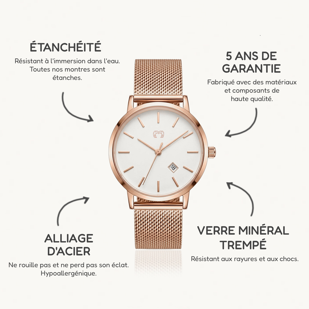 Montre Marseille ~ Rose Blanc