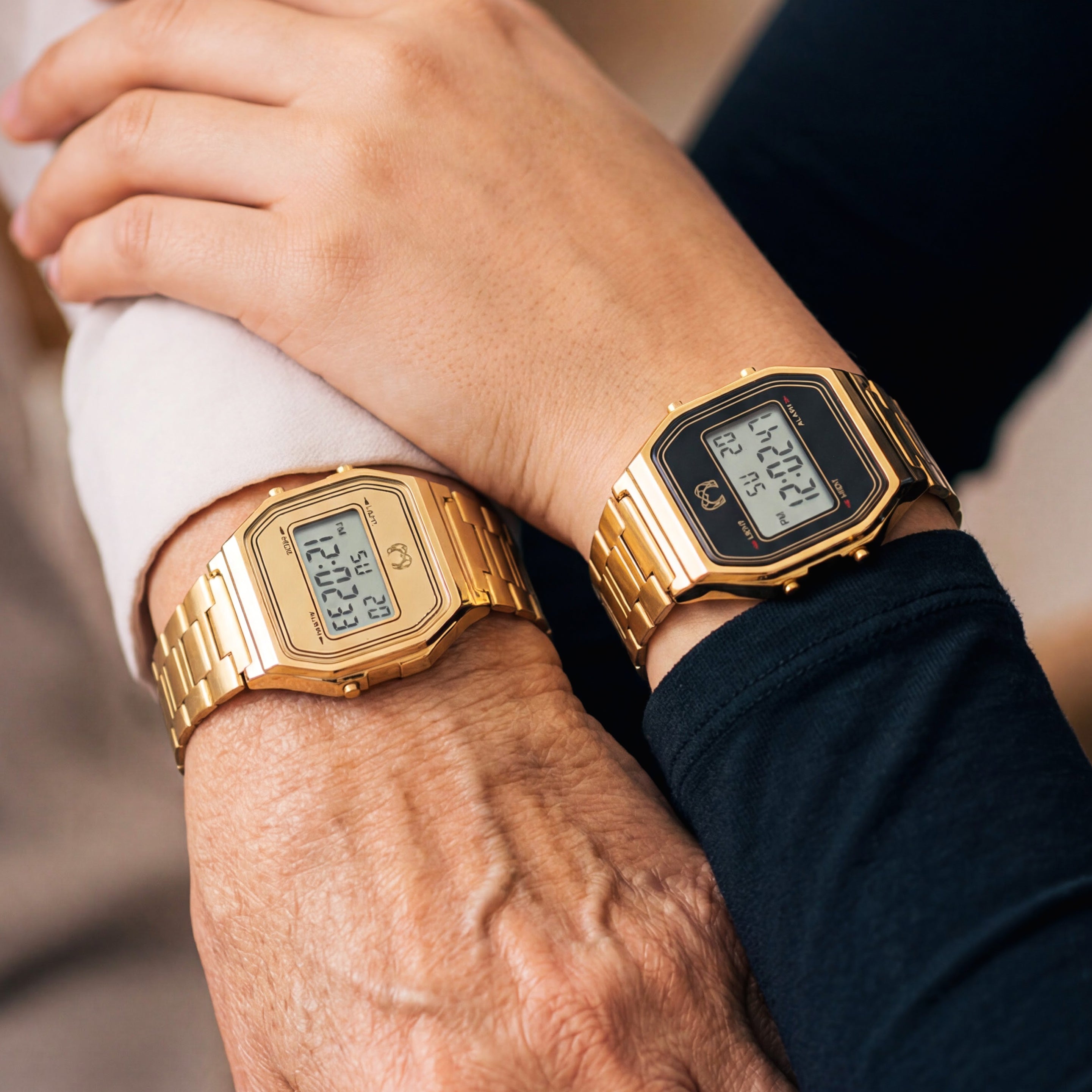 Montre Digitale Vintage ~ Noir Or
