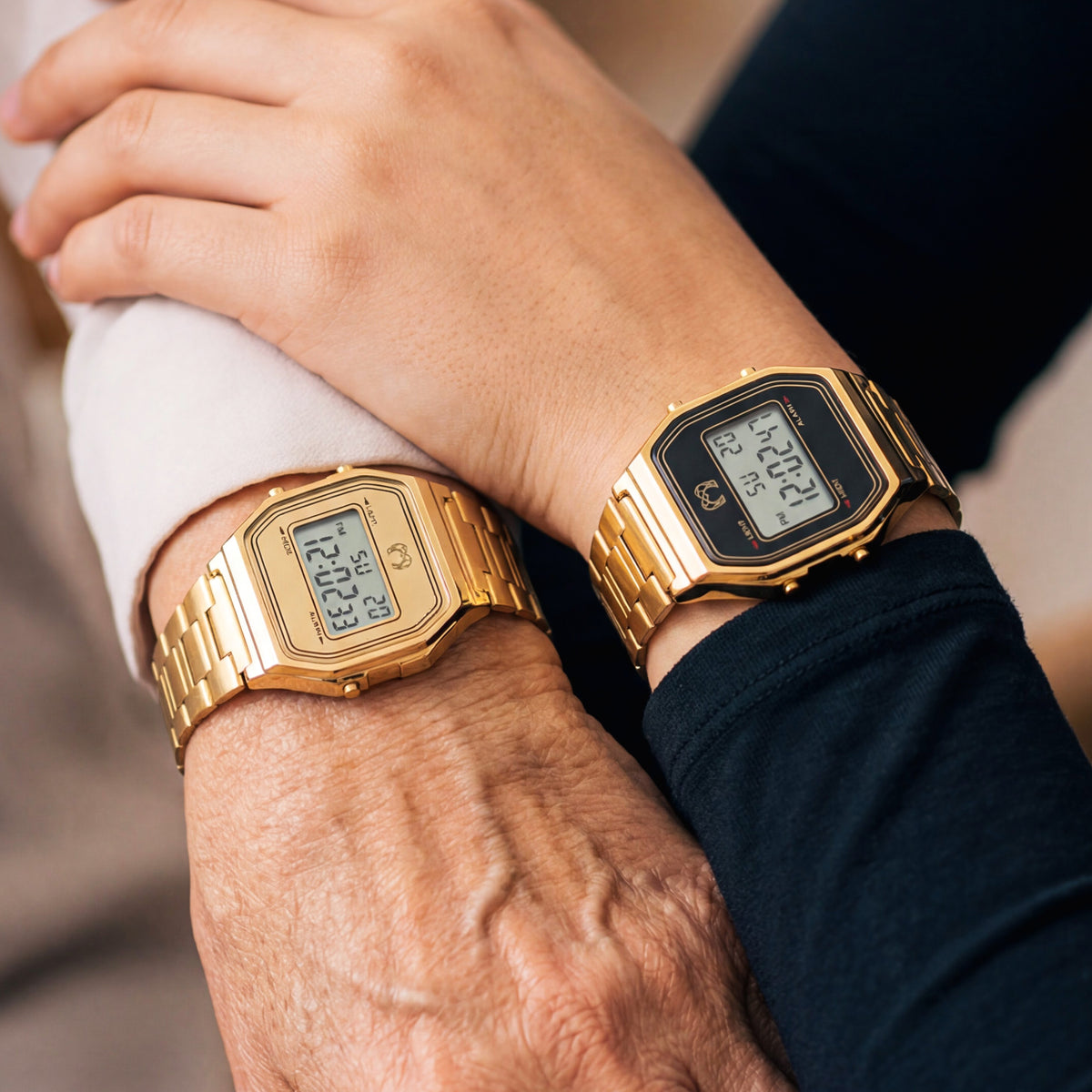 Retro Digitaluhr ~ Gold