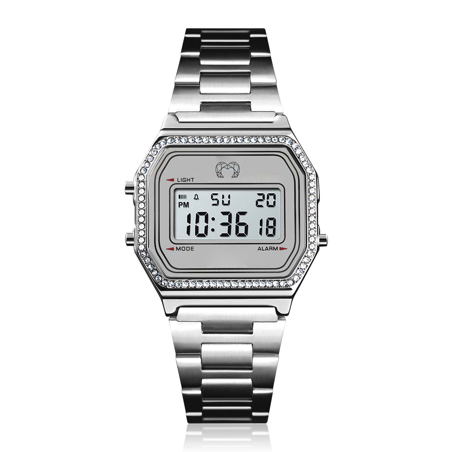 Montre Digitale Vintage Brillant ~ Silver