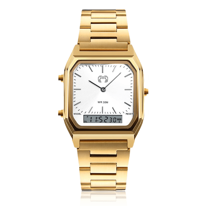 Montre Rétro Vintage ~ Or Blanc