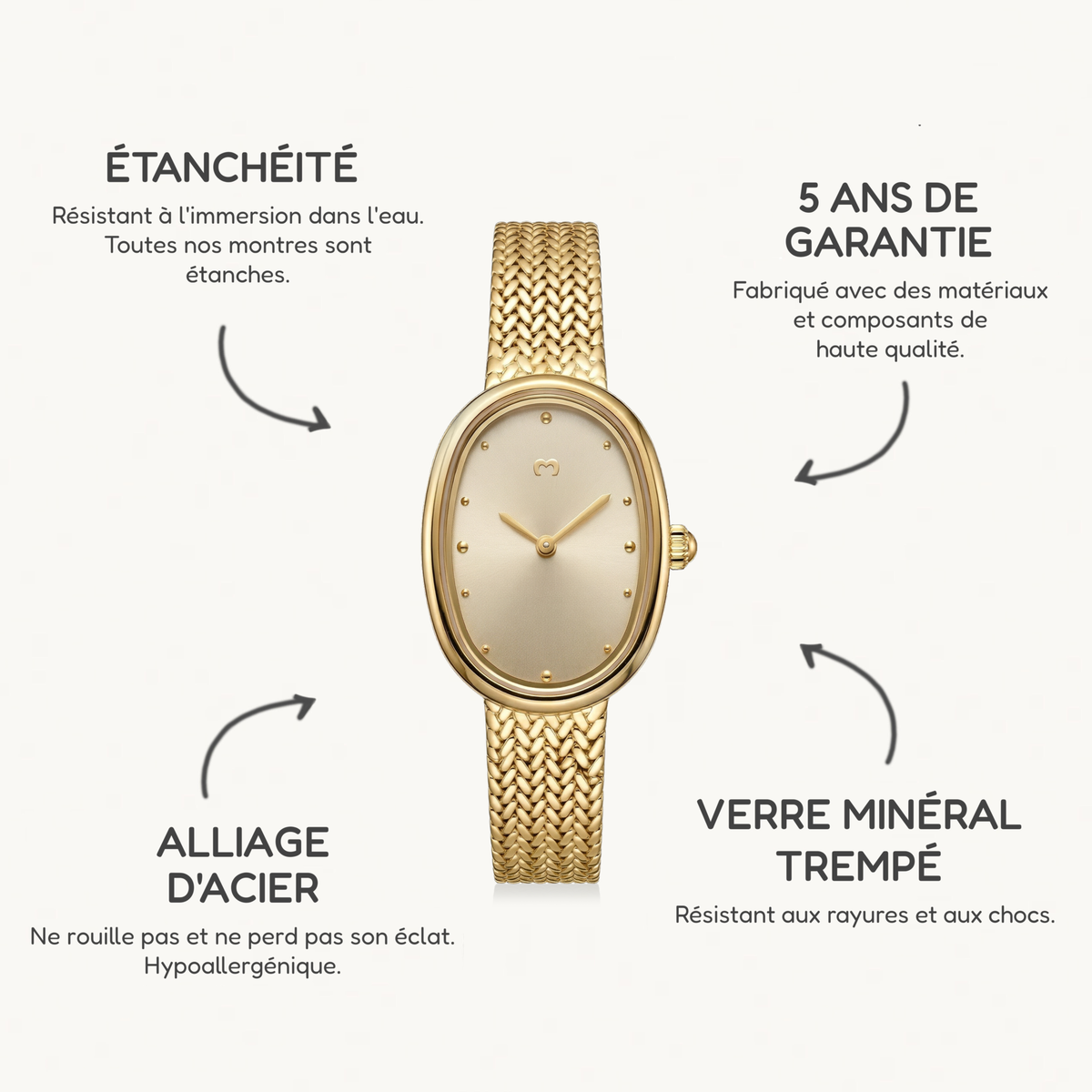 Montre Vintage Royale ~ Or