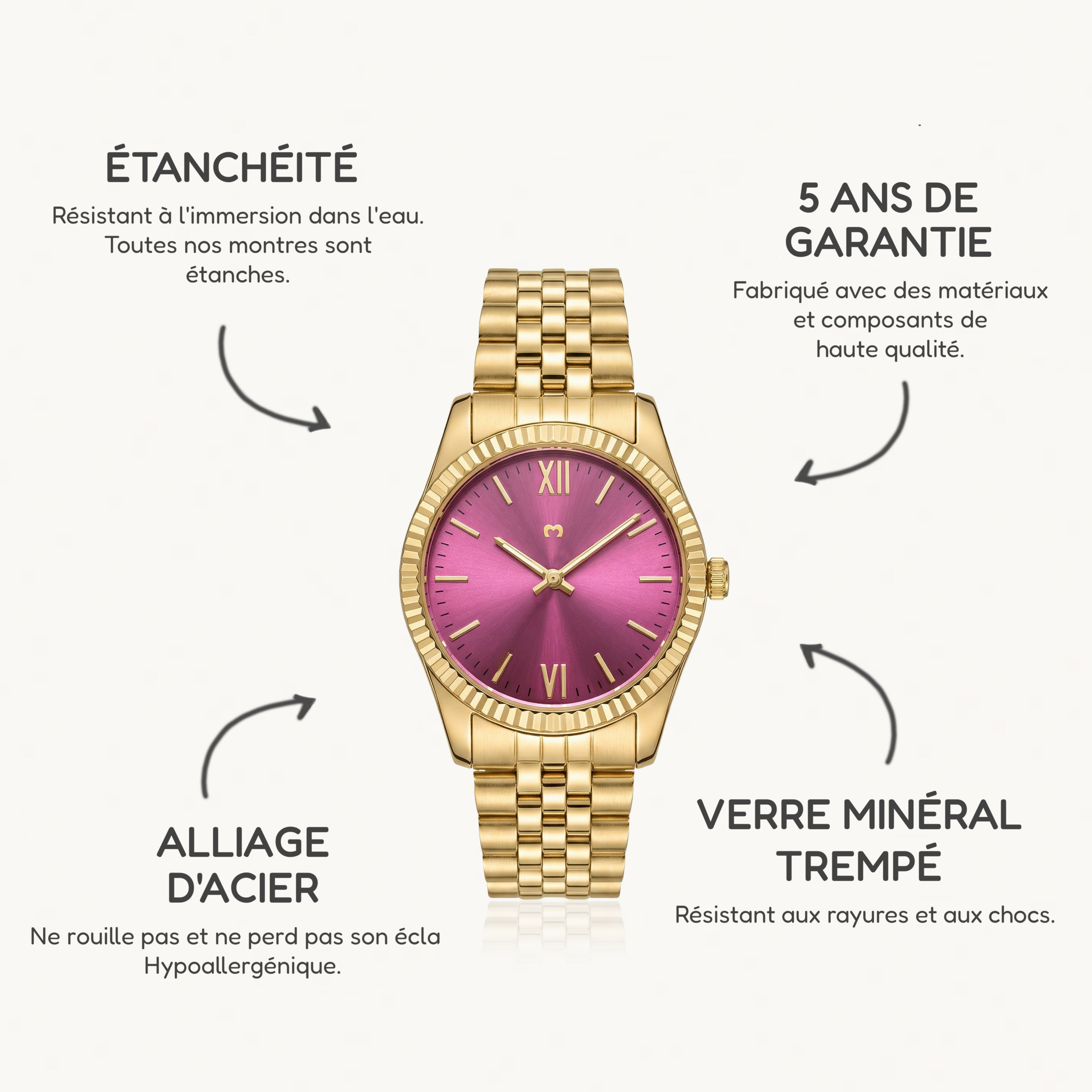 Montre Siècle ~ Or Grenat