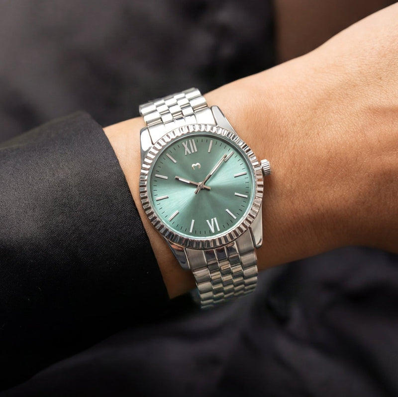 Montre Siècle ~ Argent Vert Clair